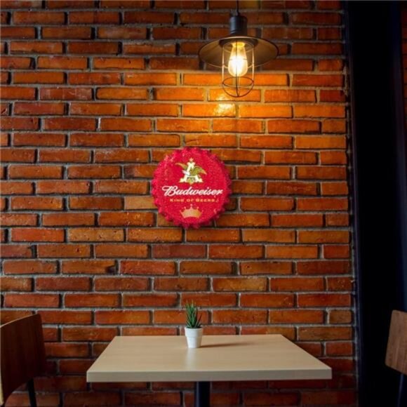 Budweiser Beer Metal Bottle Cap Sign Garage Shop Bar Man Cave Outdoor LARGE NW - Picture 3 of 6